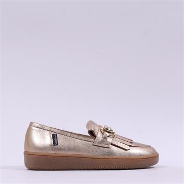 Marco Moreo Berlino Gumsole Link Slip On - Gold Leather